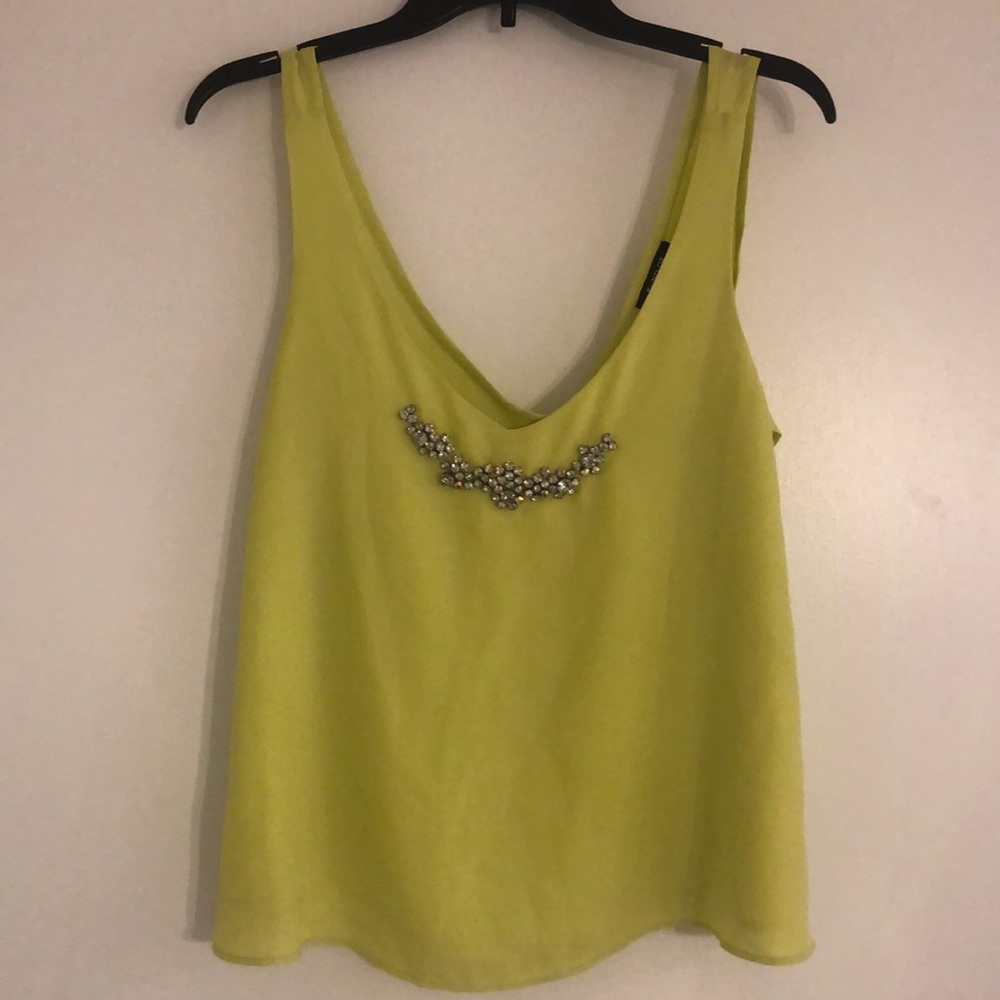 Lime green top with beading